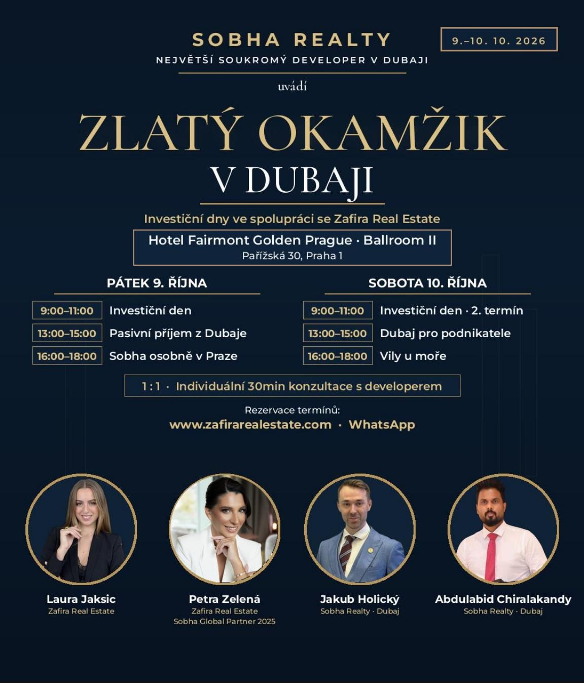 Pozvánka na investorskou akci Sobha v Praze