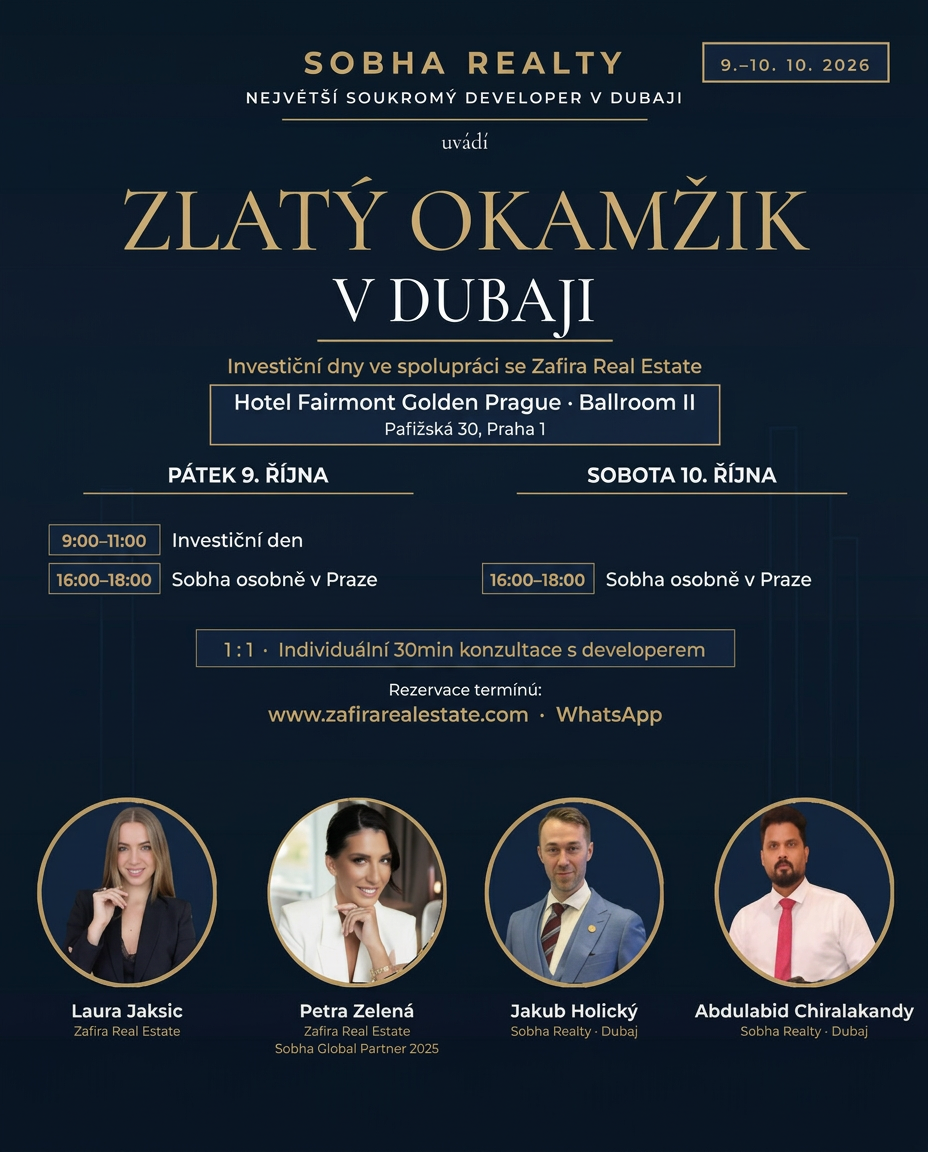 Pozvánka na investorskou akci Sobha v Praze